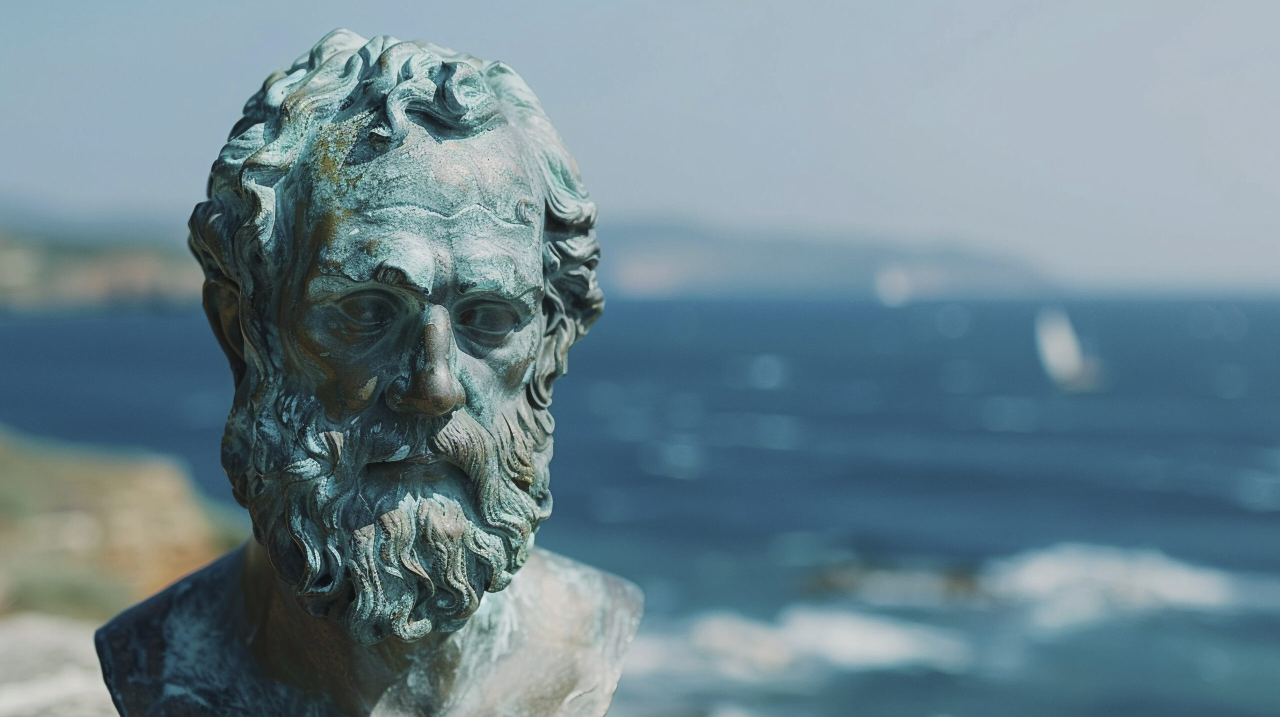 Busto filosófico de la Antigua Grecia